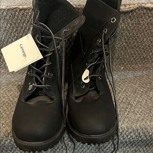 George Black Lace-Up Platform Combat Boots